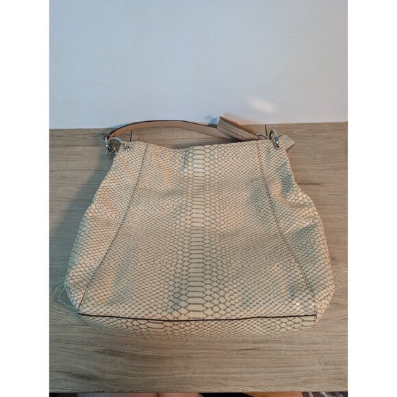 Coach Cream Park Python Embossed Leather Hobo F24383 Animal Print Shoulder Bag - Picture 3 of 11